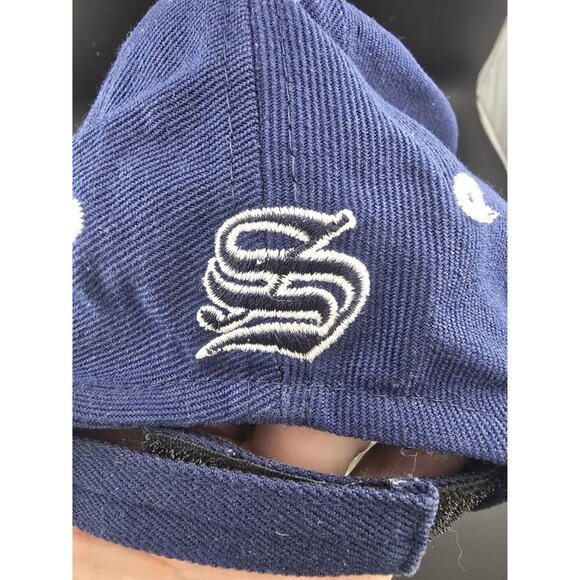 Blue Baseball Cap With Metallic "S" Logo Embroidered Details & Adjustable Strap - Picture 6 of 8